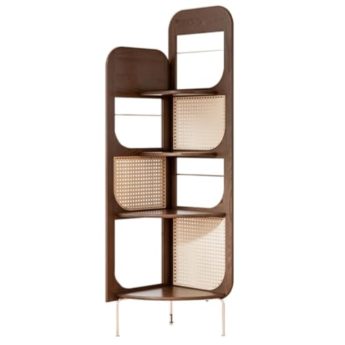 GODFSAHG Eckregal Eckregal Eckregal Eckständer Holz Eckregal 4 Etagen hohes Eckbücherregal mit Stauraum Eckregal Ständer Bücherregal für Wohnzimmer Eckbücherregal (B) von GODFSAHG