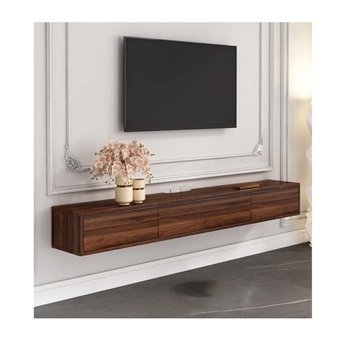 GODFSAHG Einfacher TV-Ständer zur Wandmontage für das Wohnzimmer. Unterschwebender TV-Ständer in Mehreren Größen. Viel Stauraum. Hohe Tragfähigkeit (Walnussfarbe, 120 x 22 x 21 cm). von GODFSAHG