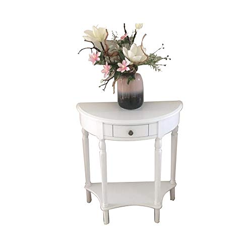 GODFSAHG Flurkonsolentisch aus Holz mit Schublade, moderner Beistelltisch für Eingangsbereich, mit Ablage, ideal für Schlafzimmer oder halbrunde Ecke, stilvolle und praktische Möbel (Farbe: 02) von GODFSAHG