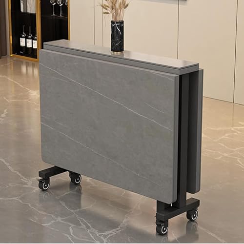 GODFSAHG Klappbarer Esstisch mit 6 Rollen, ausziehbarer Klapptisch für kleine Räume, schlanker Schiefer-Finish, platzsparend, für Küche, Wohnzimmer, Restaurant GODFSAHG Klappbarer Esstisch mit 6 Rollen, ausziehbarer Klapptisch für kleine Räume, schlanker Schiefer-Finish, platzsparend, für Küche, Wohnzimmer, Restaurant von GODFSAHG