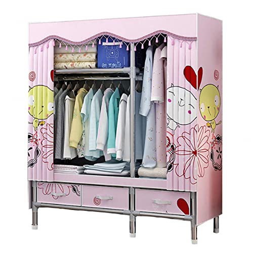 GODFSAHG Kleiderschrank aus Segeltuch, große Stoffgarderobe mit Kleiderstange, faltbarer Kleiderschrank für Schlafzimmer, C-120 x 45 x 168 cm von GODFSAHG