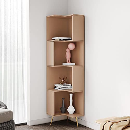 GODFSAHG Moderner mehrschichtiger Eckschrank für Schüler und Schlafzimmer, stilvolles dreieckiges Bücherregal für Wohnzimmer, platzsparender Eck-Beistellschrank mit mehreren Regalen (C) von GODFSAHG