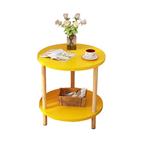 GODFSAHG Moderner runder Beistelltisch für Wohnzimmer, kleiner Couchtisch mit Ablage, Nachttisch für Schlafzimmer, Heimbüro, Arbeitszimmer, Schreibtisch 3 (Farbe: Transparent, Größe: 60 x 53 cm) von GODFSAHG