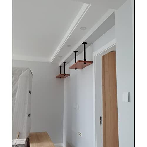GODFSAHG Stilvolles Weinregal zur Wandmontage & hängender Glashalter – platzsparende Mini-Barregale für Weinflaschen & Gläser – eleganter schwarzer Eckschrank – 100 x 25 x 35 cm von GODFSAHG