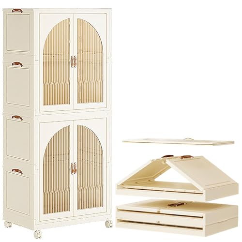 GODFSAHG Tragbarer Kleiderschrank, zusammenklappbarer Kunststoff-Kleiderschrank mit magnetischen Türen und Rollen, Schlafzimmerschrank, Kunststoff-Kleiderschrank mit Aufhängestange GODFSAHG Tragbarer Kleiderschrank, zusammenklappbarer Kunststoff-Kleiderschrank mit magnetischen Türen und Rollen, Schlafzimmerschrank, Kunststoff-Kleiderschrank mit Aufhängestange von GODFSAHG