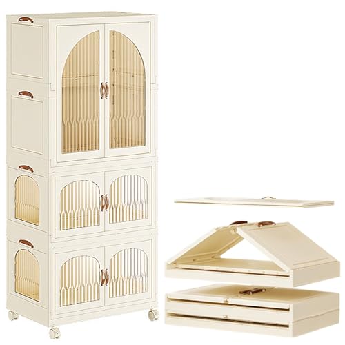 GODFSAHG Tragbarer Kleiderschrank, zusammenklappbarer Kunststoff-Kleiderschrank mit magnetischen Türen und Rollen, Schlafzimmerschrank, Kunststoff-Kleiderschrank mit Aufhängestange GODFSAHG Tragbarer Kleiderschrank, zusammenklappbarer Kunststoff-Kleiderschrank mit magnetischen Türen und Rollen, Schlafzimmerschrank, Kunststoff-Kleiderschrank mit Aufhängestange von GODFSAHG
