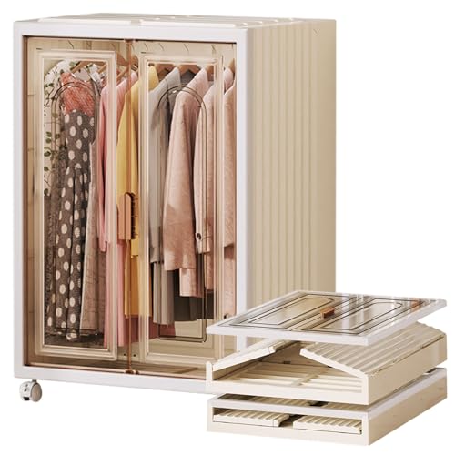 GODFSAHG Tragbarer Kleiderschrank-Organizer für Kleidung, 300 l, zusammenklappbar, All-in-One-Kunststoff-Kleiderschrank mit magnetischer Tür und Rollen, einfache Montage GODFSAHG Tragbarer Kleiderschrank-Organizer für Kleidung, 300 l, zusammenklappbar, All-in-One-Kunststoff-Kleiderschrank mit magnetischer Tür und Rollen, einfache Montage von GODFSAHG