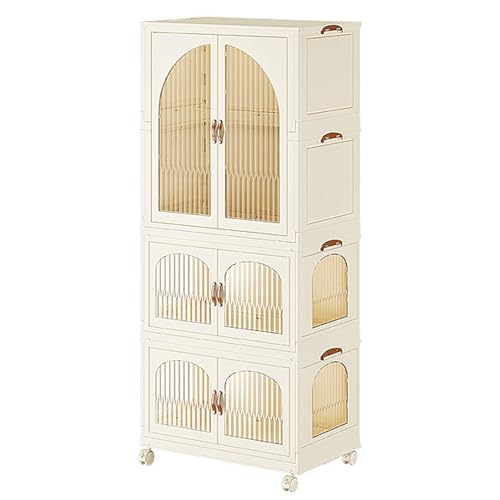 GODFSAHG Tragbarer Schrank – Faltschrank mit magnetischer Tür und Rollen – Schrank-Organizer mit Aufhängestange für Wohnzimmer, Schlafzimmer GODFSAHG Tragbarer Schrank – Faltschrank mit magnetischer Tür und Rollen – Schrank-Organizer mit Aufhängestange für Wohnzimmer, Schlafzimmer von GODFSAHG