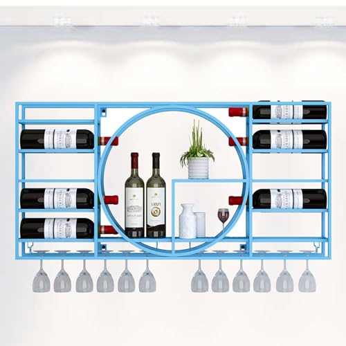 GODFSAHG Wandmontiertes Weinregal mit hängendem Glashalter, Mini-Spirituosenregal für Flaschen und Gläser, ideal für Eck-Kaffee-Barschrank von GODFSAHG