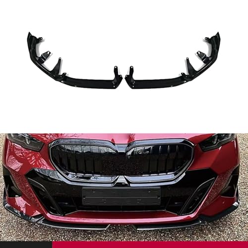 GODSLLY 3 STK Frontsplitter Stoßstangenlippe, Kompatibel für BMW 5 Series G60 G68 MP Style 2024+(4 Pcs), Auto FrontstoßStange Splitter Lippenspoiler Bodykit SchutzzubehöR,A Glossy Black von GODSLLY