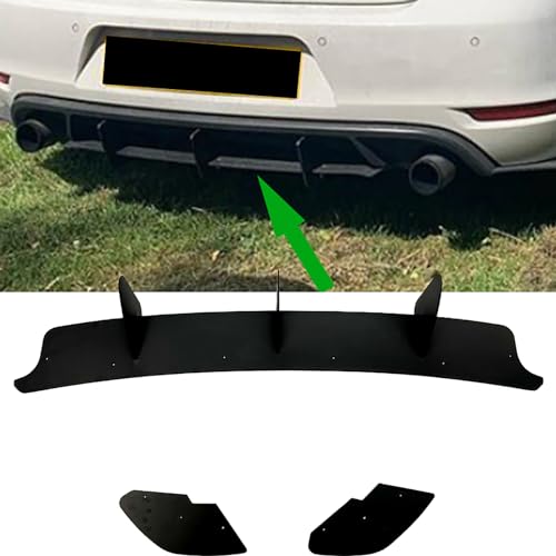 GODSLLY Auto Heckspoiler Diffusor Splitter, Kompatibel mit VW Golf 6 Golf6 GTI Golf MK6 GTI, Rear Bumper Spoiler Shark Fin Diffuser Protect Cover Accessories,A Black von GODSLLY