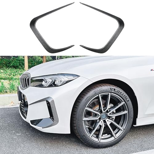 GODSLLY Stoßstange Gitter Frontspoiler Lufteinlässe Rahmen Zierleisten, Kompatibel für BMW 3 Series G20 G21 LCI M Sport 2023+, Front Spoiler Lip Diffusor Splitter, B Carbon Fiber Pattern von GODSLLY