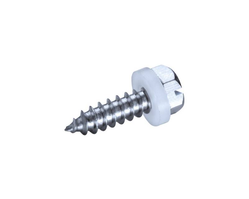 GOEBEL GmbH Blechschraube Blechschrauben 4,8 x 25 Edelstahl A2 PA Scheibe DIN7976 ISO1479, (500x Sechskant Längsschlitz 4,8x25mm Edelstahl V2A A2 GOEBELsilberGL, 500 St., DIN7976 ISO1479 Werksnorm), Polyamid (PA) Scheibe Blechschrauben – Profi-Industrie-Qualität von GOEBEL GmbH