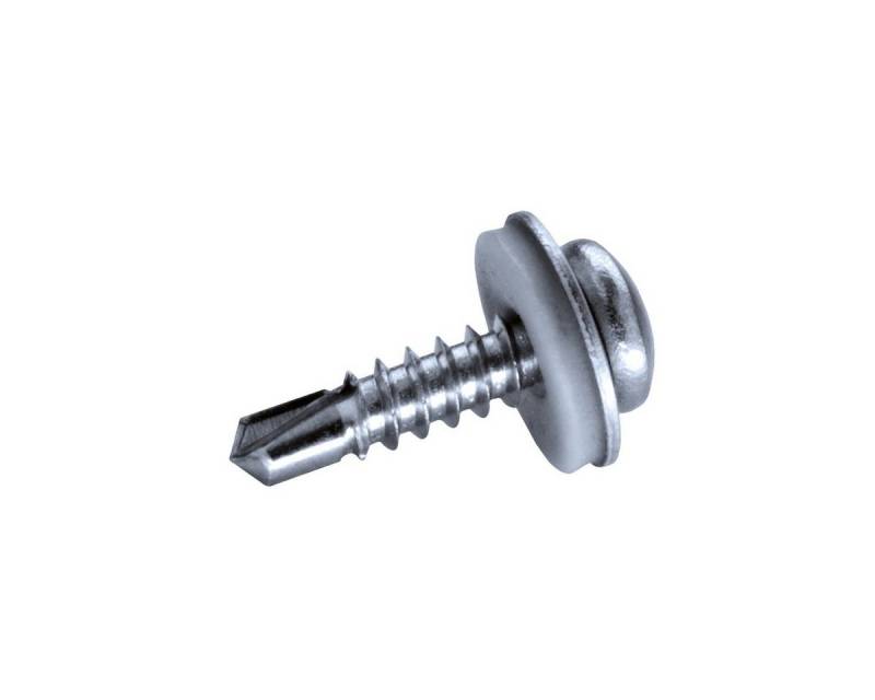 GOEBEL GmbH Bohrschraube Bohrschrauben 4,2 x 19,0 Stahl Schrauben EPDM Scheibe DIN7504M, (500x Linsenkopf Kreuzschlitz(PH) EPDM Scheibe 4,2x19,0mm Stahl verzinkt, 500 St., DIN7504M Werksnorm), Selbstbohrende Schraube mit Dichtscheibe – Selbstschneidend von GOEBEL GmbH