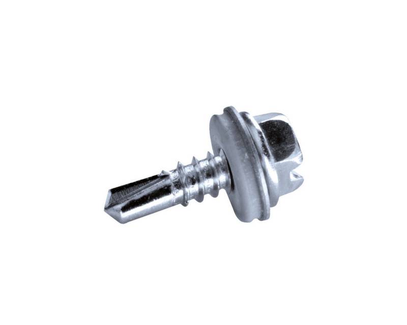 GOEBEL GmbH Bohrschraube Bohrschrauben 4,2 x 16,0 Edelstahl A2 Schrauben EPDM Scheibe DIN7504L, (500x Sechskant mit EPDM Scheibe - 4,2 x 16,0 mm, 500 St., Edelstahl V2A / A2 GOEBEL silber GL DIN7504L Werksnorm), Selbstbohrende Schraube mit Dichtscheibe Selbstschneidend von GOEBEL GmbH