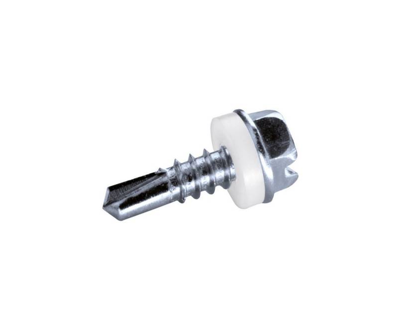 GOEBEL GmbH Bohrschraube, (500x Sechskant mit Polyamid (PA) Scheibe 4,8 x 16,0 mm, 500 St., Edelstahl V2A / A2 GOEBEL silber GL DIN7504L Werksnorm), Selbstbohrende Schraube - Selbstschneidende Bohrschrauben von GOEBEL GmbH