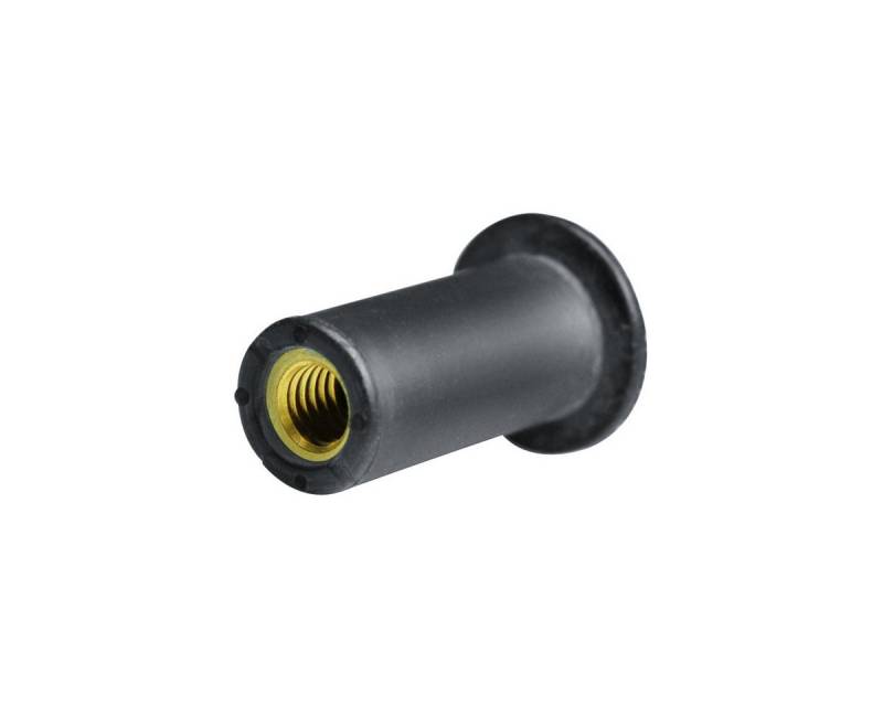 GOEBEL GmbH Setzmutter Blindnietmutter EPDM Nietmutter M4 EPDM / Messing 7,9 x 12,6 mm, (250x Blindnietmutter aus EPDM Nietmutter - M4 - EPDM / Messing, 250-St., Klemmbreich 0,4 - 4 mm Gummimutter Einziehmutter Einnietmuttern), NEOPREN Rundschaft Messing Gewindeeinsatz Schaftende offen von GOEBEL GmbH