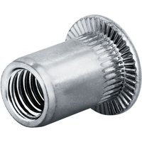 Goebel - 250 Stück - Blindnietmuttern - Nietmuttern - M8 Edelstahl A2 (V2A) (ø x l) 10,9 mm x 16,0 mm Blindmuttern Flachkopf Rundschaft gerändelt mit von GOEBEL