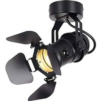 GOECO Industrielle Retro Deckenleuchte aus Schwarzem Metall, LED Deckenstrahler, Verstellbare Innenwandlampe im Vintage-Stil, Retro Vintage GOECO Industrielle Retro Deckenleuchte aus Schwarzem Metall, LED Deckenstrahler, Verstellbare Innenwandlampe im Vintage-Stil, Retro Vintage von GOECO