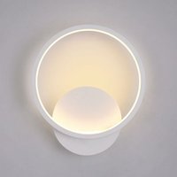 Led Wandleuchte Moderne Rund Wandlampe Warmweiß 3000K Für Schlafzimmer, Wohnzimmer, Flur, Diele Weiß von GOECO