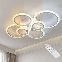 Deckenleuchte Dimmbare Moderne 6 Kreise Deckenlampe Dimmbar 3000K-6000K 76W Für Wohnzimmer Schlafzimmer Esszimmer Büro Weiß von GOECO