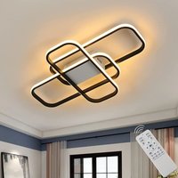 Goeco - Deckenleuchte Dimmbare Moderne Rechteck Deckenlampe Dimmbar 3000K-6000K Für Wohnzimmer Schlafzimmer Esszimmer Büro Schwarz von GOECO