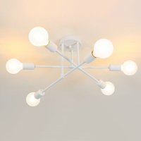 Moderne LED-Deckenleuchte, Retro-Pendelleuchte, Vintage-Lüster mit 6 Lichtern, E27-Fassung, Metall-Lampe für Wohnzimmer, Schlafzimmer, Küche, Flur, von GOECO