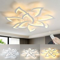 Deckenleuchte Led Dimmbar, Weiß Moderne Kreative Blumenform Design Acryl Deckenlampe, 70W Wohnzimmerlampe mit Fernbedienung für Schlafzimmer, von GOECO