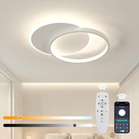 GOECO Dimmbare LED-Deckenleuchte, 28 W, moderne Wohnzimmer-Deckenleuchte mit Fernbedienung, weiße runde Schlafzimmer-Deckenleuchte, GOECO Dimmbare LED-Deckenleuchte, 28 W, moderne Wohnzimmer-Deckenleuchte mit Fernbedienung, weiße runde Schlafzimmer-Deckenleuchte, von GOECO