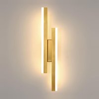 GOECO Moderne LED-Wandleuchte, 16 W, Gold, 3 Farbtemperaturen, 3000 K, für Schlafzimmer, Wohnzimmer, Esszimmer, Flur, Treppenhaus [Energieklasse E] von GOECO