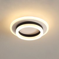GOECO Moderne Led Deckenleuchte, 24W 2600LM Schwarz Rund Led Deckenleuchte, Elegantes Design Led Acryl Deckenleuchte, 3000K Warmweiß Deckenleuchte von GOECO