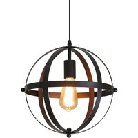 GOECO Pendelleuchte Industriell und Vintage Metall Kronleuchter E27 Basis Für Wohnzimmer Schlafzimmer Esszimmer Büro Bar Café Schwarz von GOECO