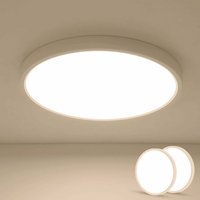 2er-Set 24-W-LED-Deckenleuchte, ultradünne Deckenleuchte Ø30 cm, rund, IP44, moderne weiße Beleuchtung für Badezimmer, Schlafzimmer, Küche, von GOECO