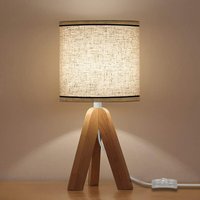 Goeco - Nachttischlampe Holz Moderne Tischlampe E27 Basis Für Schlafzimmer, Wohnzimmer, Büro (Glühbirne nicht enthalten) von GOECO