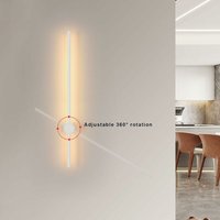 Innenwandlicht, moderne Wandlampe 3000k warmes Weiß, 360 ° Rotationswandlicht für Schlafzimmer Lounge Esszimmer Korridortreppe 80 cm von GOECO