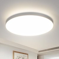 LED-Deckenleuchte 18W, Moderne Deckenlampe 2050LM Rund Weiß Wasserdicht IP44, Deckenleuchte Wohnzimmer für Schlafzimmer, Küche, Badezimmer, Ø23CM von GOECO