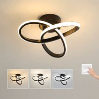 Led Deckenleuchte, Deckenlampe 20W 2200LM, led Lampe Schwarz für Wohnzimmer Schlafzimmer Flur Küche Balkon, Durchmesser 25cm, Dimmbar 3000K / 4500K / von GOECO