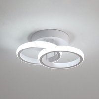 Goeco - Moderne led Deckenleuchte, 22W Acryl Deckenlampe, kreatives Design mit 2 Ringen, kaltes weißes Licht 6000K für Flur, Balkon, Treppe von GOECO