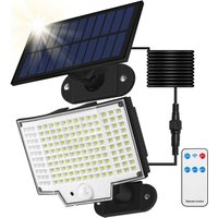 Solarlampen für Außen,160 led Solarleuchte Aussen mit Bewegungsmelder, IP65 Wasserdichte, 120°Beleuchtungswinkel, Solar Wandleuchte für Garten mit 5m von GOECO