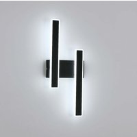 Led Wandleuchte Moderne Form der Leitung Wandlampe Kaltweiß 6000K Für Schlafzimmer, Wohnzimmer, Flur, Diele Schwarz von GOECO