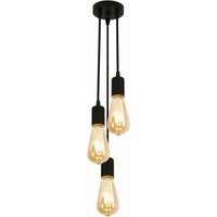 Goeco - Hängelampe Vintage 3 Lichtern Kronleuchter Für Wohnzimmer Schlafzimmer Esszimmer Büro Bar Café Schwarz E27 Basis von GOECO