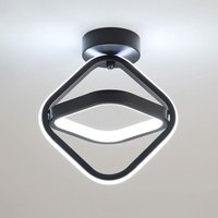 Led Deckenleuchte Modernes Design Kaltweiß 6000K Quadratischer Kreis Deckenlampe Für Küche Esszimmer Schlafzimmer Flur Flur Eingang Balkon Schwarz von GOECO