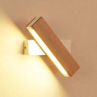 LED-Innenwandleuchte, 360 ° Drehung mit Einzel-Massivholz-Beleuchtung Moderne Wandleuchte für Schlafzimmer von GOECO