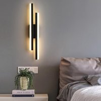 Led Wandleuchte Dimmbare Moderne Form der Leitung Wandlampe 3000K/4000K/6000K Für Schlafzimmer, Wohnzimmer, Flur, Diele Schwarz - Goeco von GOECO