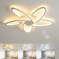 Moderne Dimmbare Led Deckenleuchte mit Fernbedienung 30W 3000K-6500K Weiß Kreatives Acryl Design Blütenblatt LED Deckenleuchte, Geeignet für von GOECO