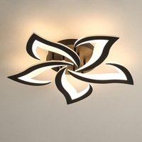 Moderne LED-Deckenleuchte, 60W 6000LM Kreative Formblume Acryl Deckenleuchte, 5 Köpfe Blütenblätter Schwarz Led Kronleuchter für Wohnzimmer, von GOECO