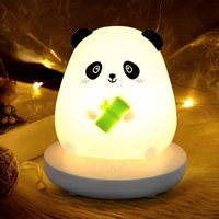 Goeco - Nachtlicht für Kinder, usb aufladbares Baby-Nachtlicht LED-Lampe in Pandaform, Silikon Nachttischlampe mit Touchscreen, Tragbares LED-Licht von GOECO