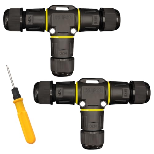 2 Stück Kabelverbinder Wasserdicht IP68: GOEDCH 3-Polig Erdkabel Verbindungsmuffe, T-Form Verteilerdose Klemmdose Kabelverbinder, Verbindungsmuffe Erdkabel für Ø 5-12 mm Kabeldurchmesser 2 Stück Kabelverbinder Wasserdicht IP68: GOEDCH 3-Polig Erdkabel Verbindungsmuffe, T-Form Verteilerdose Klemmdose Kabelverbinder, Verbindungsmuffe Erdkabel für Ø 5-12 mm Kabeldurchmesser von GOEDCH