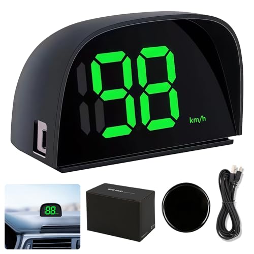 GOEDCH Digitaler Auto-Tachometer Geschwindigkeitsmesser: HUD Head Up Display Auto, Universal Digitaler Head Up Display, USB Plug and Play, KMH, Zigarettenanzünder-Ladegerät, für Bike, Motorrad, Auto GOEDCH Digitaler Auto-Tachometer Geschwindigkeitsmesser: HUD Head Up Display Auto, Universal Digitaler Head Up Display, USB Plug and Play, KMH, Zigarettenanzünder-Ladegerät, für Bike, Motorrad, Auto von GOEDCH