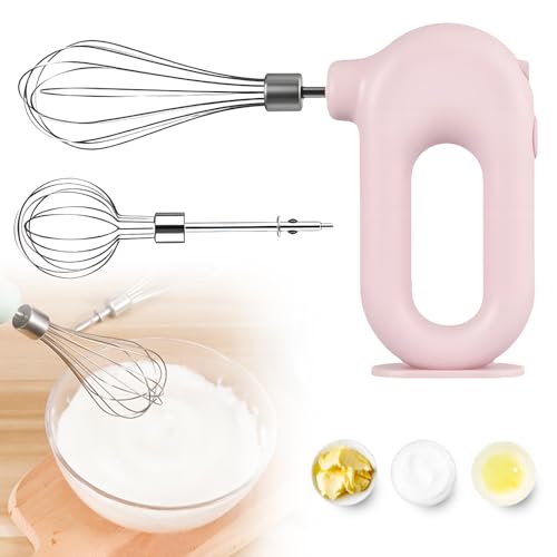 GOEDCH Elektrischer Handmixer: Rosa Handrührgerät mit 4 Stufen, Kabelloser Mixer Handrührer mit 2 Edelstahl-Schwingbesen, Pink Elektrischer Schneebesen für Backen Kuchen, Sahne, Milchaufschäumer Rosa GOEDCH Elektrischer Handmixer: Rosa Handrührgerät mit 4 Stufen, Kabelloser Mixer Handrührer mit 2 Edelstahl-Schwingbesen, Pink Elektrischer Schneebesen für Backen Kuchen, Sahne, Milchaufschäumer Rosa von GOEDCH